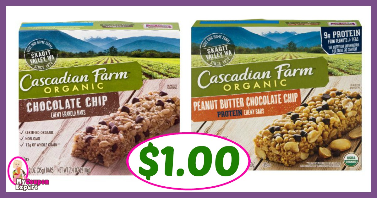 Publix Hot Deal Alert! Cascadian Farms Granola Bars Only $1.00 after sale and coupons