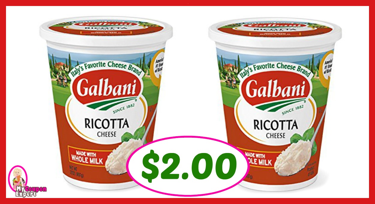 Publix Hot Deal Alert! Galbani Ricotta Cheese Only $2.00 after sale and coupons