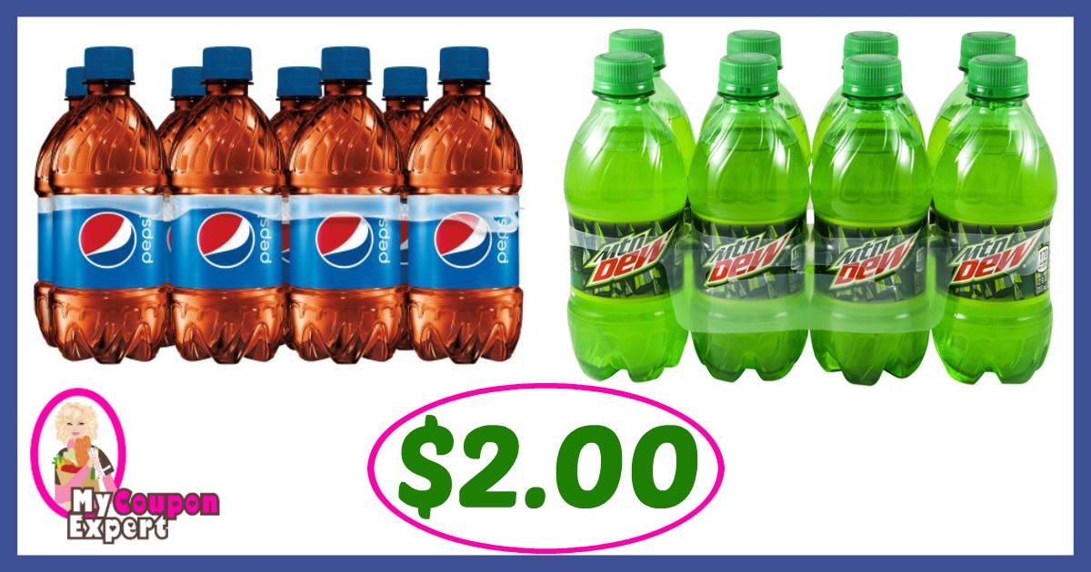 Publix Hot Deal Alert! Pepsi Products, 8 pk, 12 oz bottles Only $2.00 after sale and coupons
