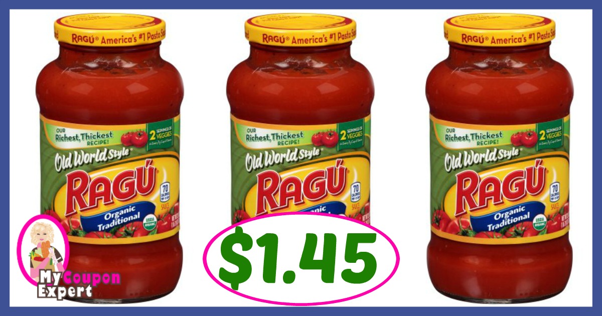 Publix Hot Deal Alert! Ragu Pasta Sauce Only $1.45 after sale and coupons