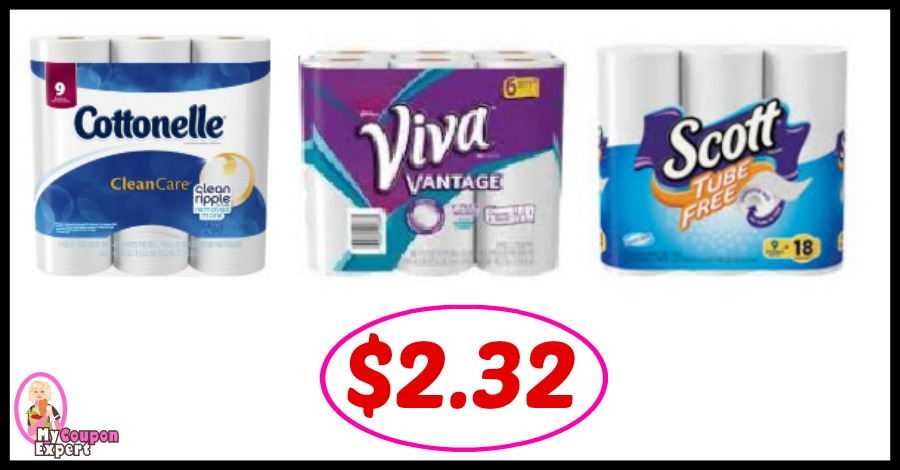 Cottonelle, Viva and Scott deal at CVS as low as $2.32 each!