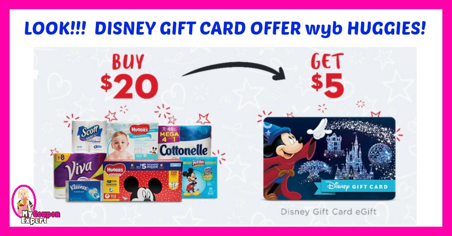 Disney Gift Card Offer wyb Huggies Diapers!!!