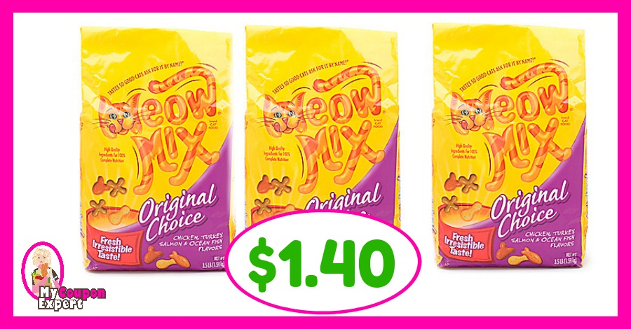 Meow Mix Cat Food just $1.40 per bag at Publix!