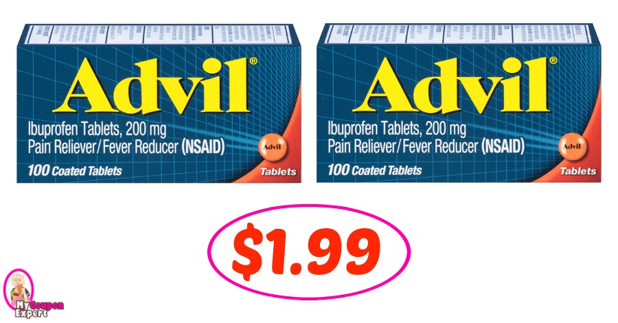 Advil Pain Reliever 100 count just $1.99 at Publix (reg $9.99)!