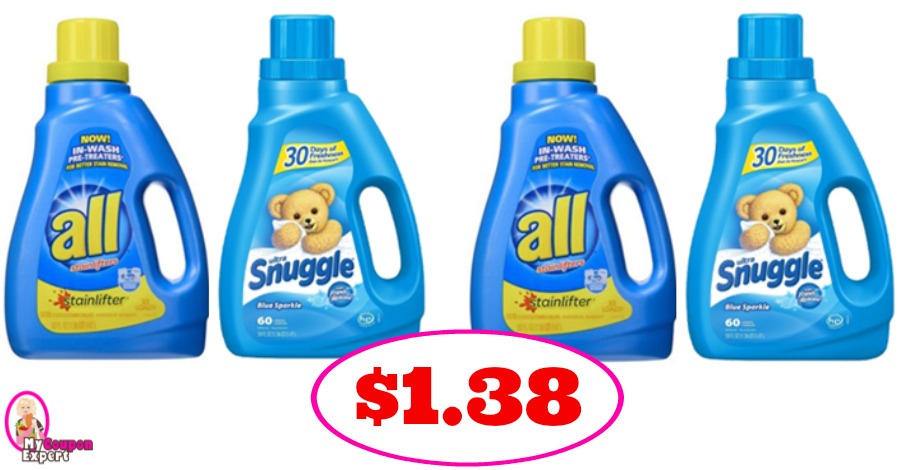 Snuggle or All Detergent just $1.38 at CVS!  Check it out!