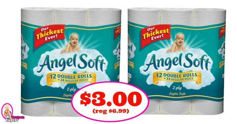Angel Soft Tissue Paper 12 Double Rolls $3.00 at Publix!