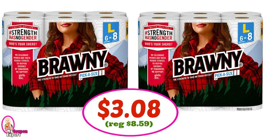 Brawny Paper Towels 6 Large Rolls $3.08 at Publix for some!