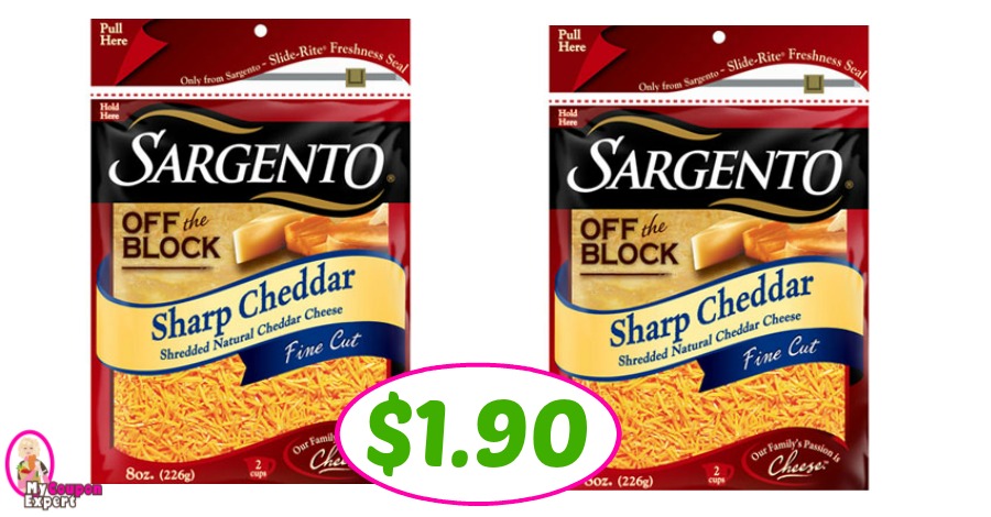 Sargento Shredded Cheese just $1.90 each at Publix!