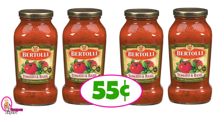 Bertolli Pasta Sauce 55¢ each at Publix!