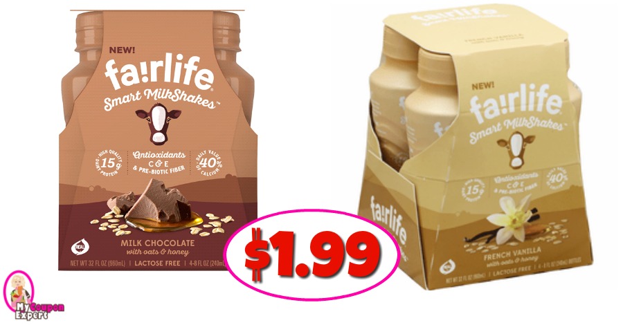 Fairlife Smart Milkshakes, 4 pack $1.99 at CVS!