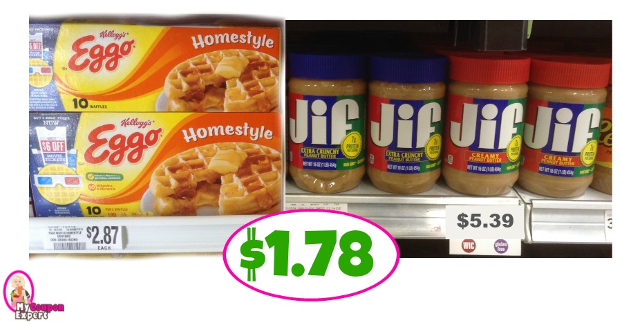 Jif Peanut Butter (Big Jar) and Eggo Waffles Deal at Publix!