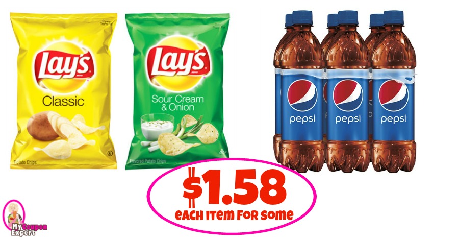 Lay’s Chips and Pepsi Products $1.58 at Publix for some!!