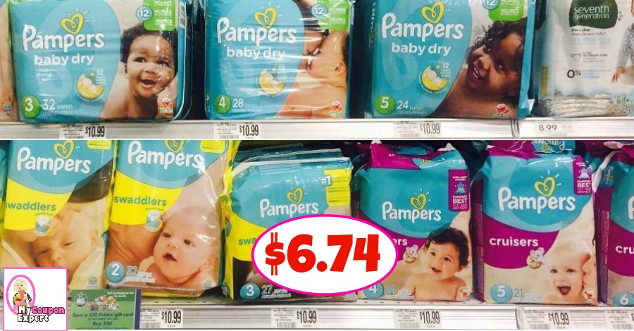 Pampers Diapers $6.74 per pack at Publix!