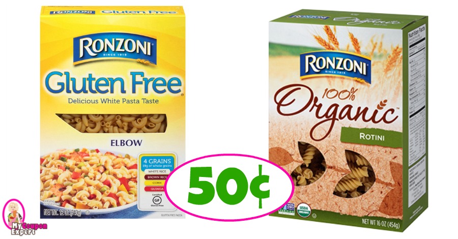 Ronzoni Organic or Gluten Free Pasta 90¢ at Publix!