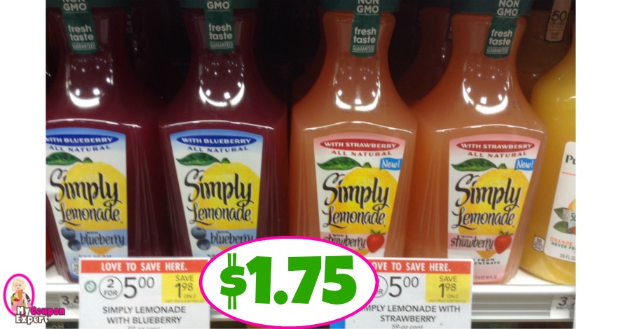 Simply Lemonade or Fruit Juice $1.75 at Publix!