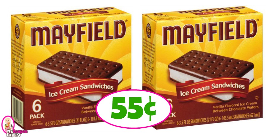 Mayfield Ice Cream Bars 55¢ at Publix in some areas!