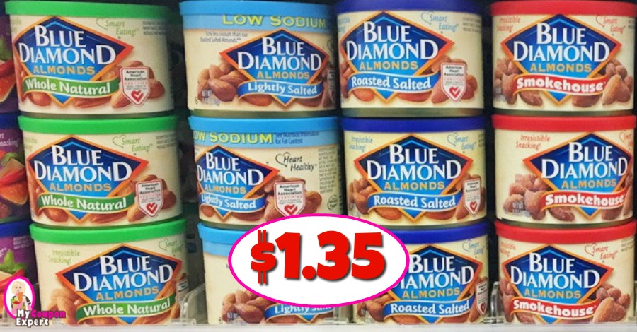 Blue Diamond Almonds $1.35 each at Publix!