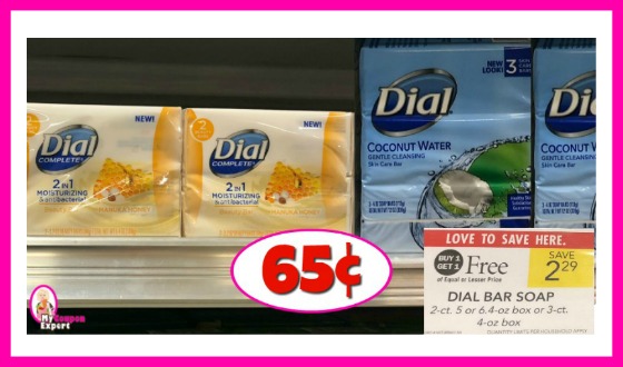 Dial Bar Soap 3 pack just 65¢ each at Publix!