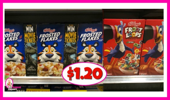 Kellogg’s Cereals $1.20 at Publix!