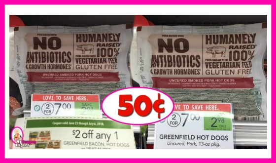 Greenfield Hot Dogs 50¢ at Publix!