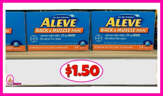 Aleve Back and Muscle Pain Relief $1.50 each at Publix!