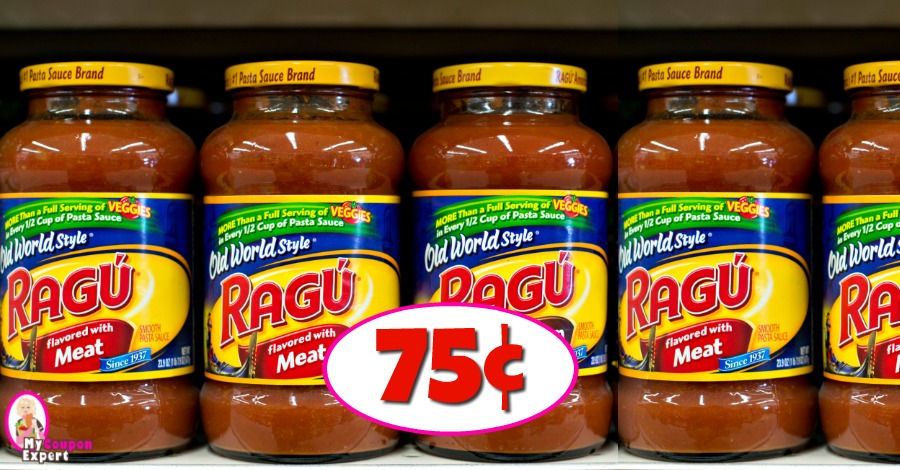 Ragu Pasta Sauce 75¢ each at Publix!