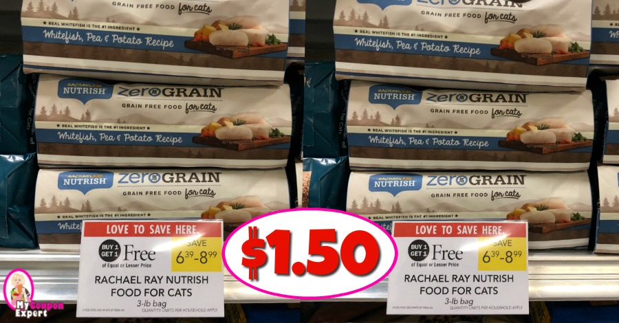Rachael Ray Nutrish Dry Cat Food 3lb just $1.50 each!