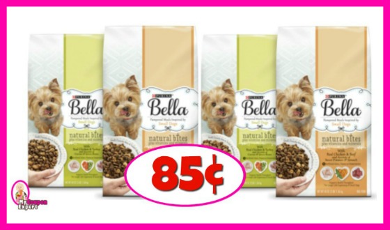 Bella Dry Dog Food 3lb bag 85¢ each!