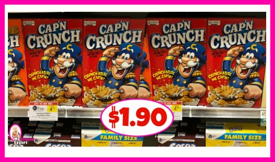 Cap’n Crunch Cereal $1.90 at Publix!