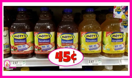 Mott’s Sensibles Juice 45¢ each at Publix!