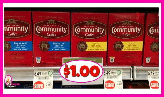 Community Coffee K-Cups or Bags $1.00 at Publix!