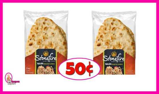 Stonefire Naan Bread 50¢ each at Publix!