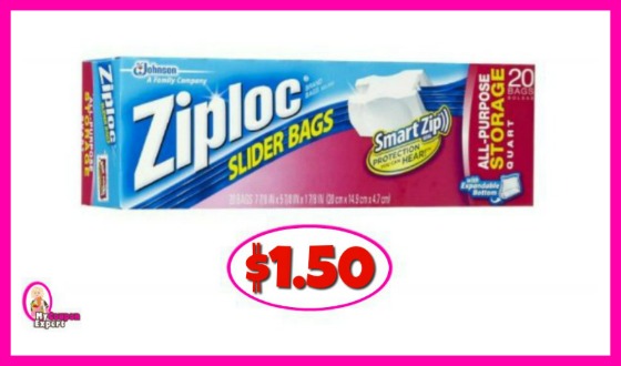 Ziploc Slider Bags $1.50 at Publix!