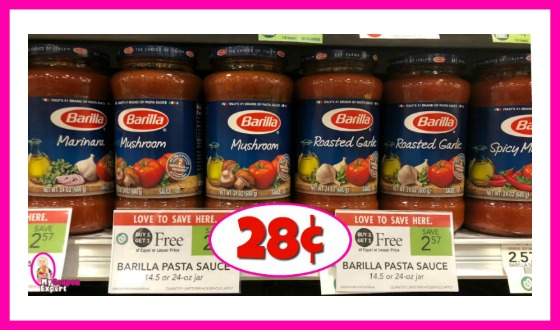 Barilla Pasta Sauce 28¢ each at Publix!