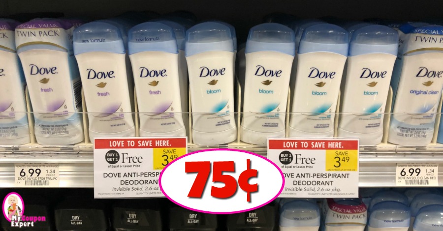 Dove Deodorant just 75¢ at Publix!