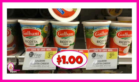 Galbani Ricotta Cheese 32 oz $1.00 each at Publix!