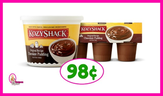 Kozy Shack Pudding just 98¢ each pack or tub at Publix!