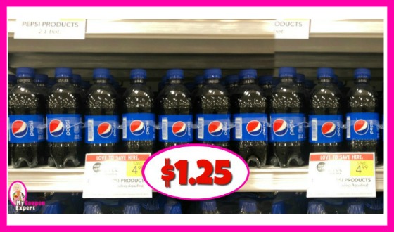 Pepsi 8 Pack 12 oz Bottles $1.25 each at Publix!