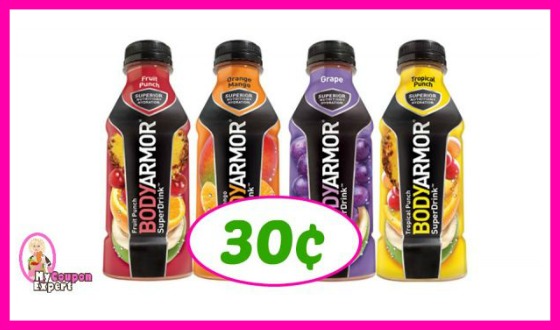 BodyArmor Sports Drinks 30¢ at Publix!