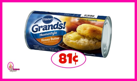 Pillsbury Grands! Biscuits 81¢ at Publix!!