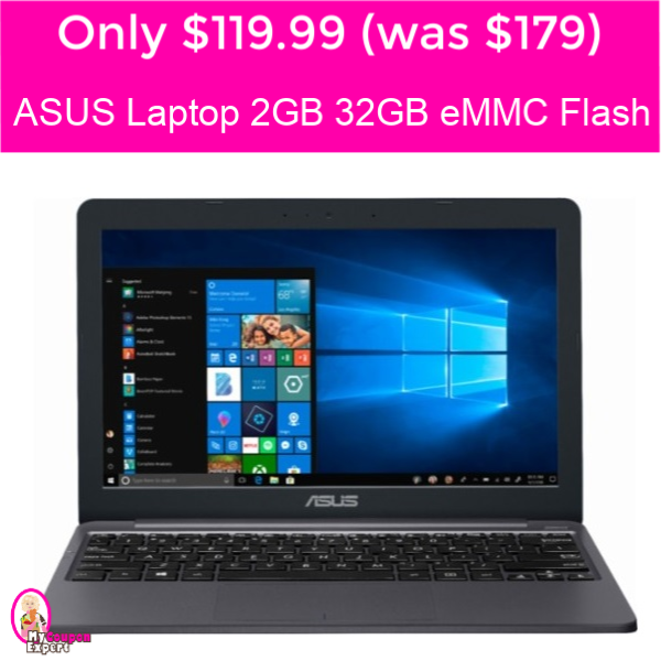 ASUS Laptop 2 GB 32GB eMMC Flash just $119.99!