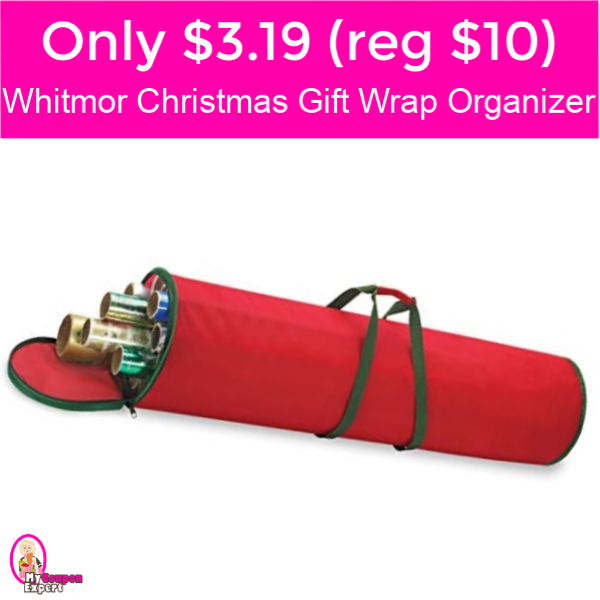 Only $3.19 (reg $10) Whitmor Christmas Gift Wrap Organizer!