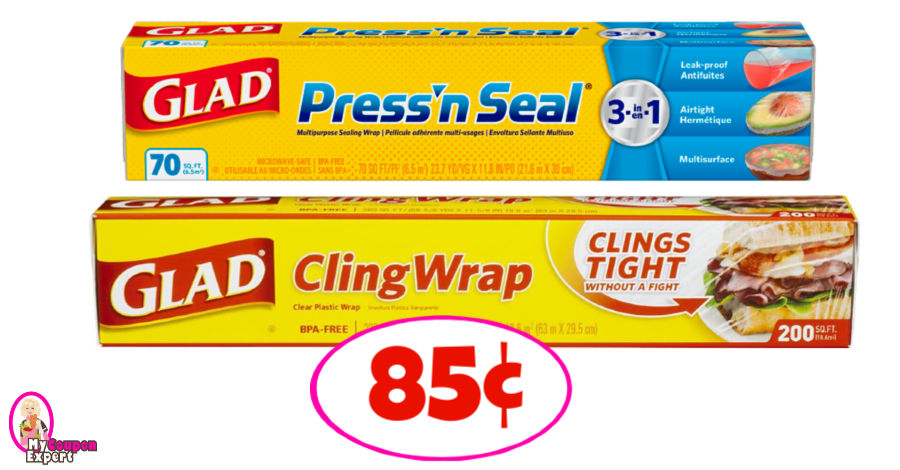 Glad Cling or Press N Seal Wrap just 85¢ each at Publix!