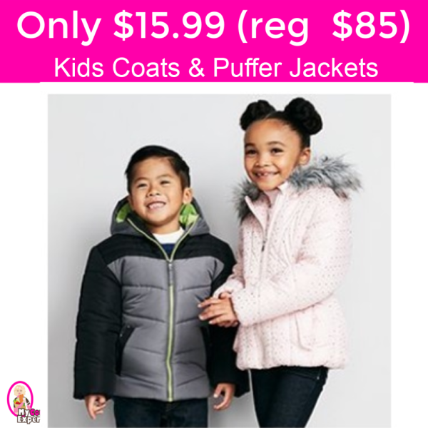 Kids Coats and Puffer Jackets $15.99 (reg $85)!!