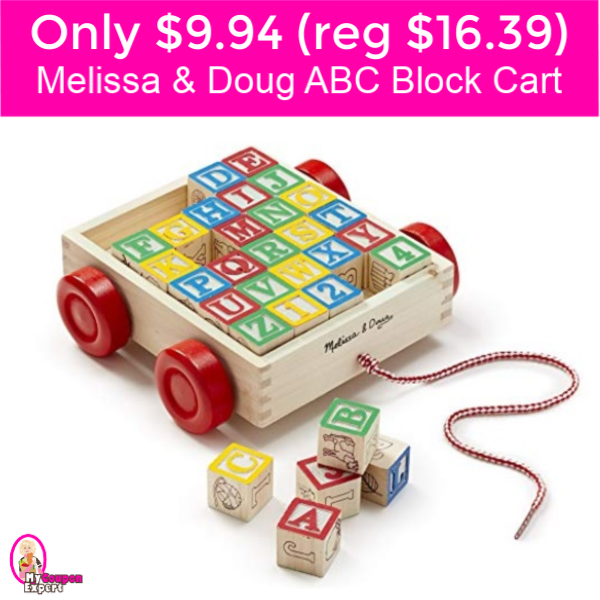 Melissa & Doug ABC Block Cart only $9.94!