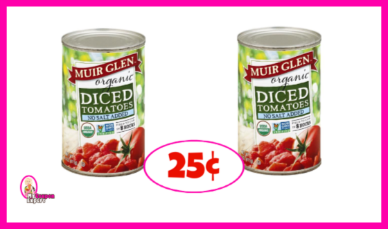 Muir Glen Organic Tomatoes 25¢ each at Publix!