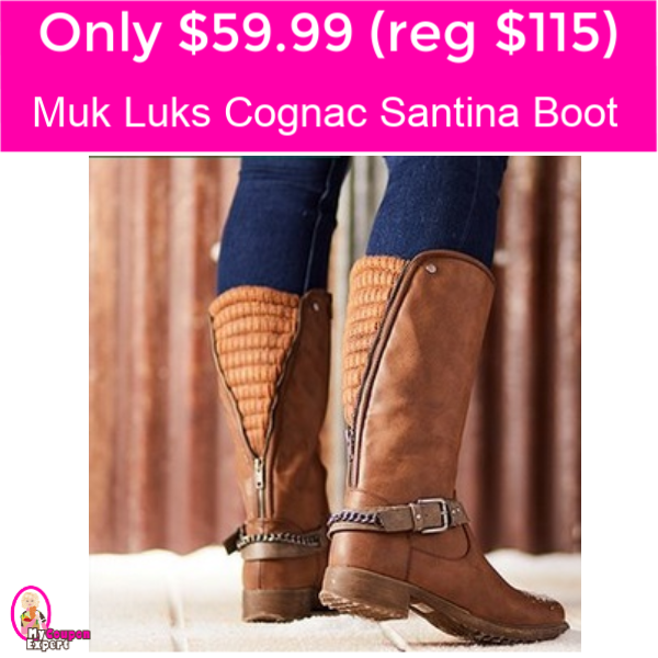 Muk Luks Cognac Santina Boot Only $59.99 (reg $115)!