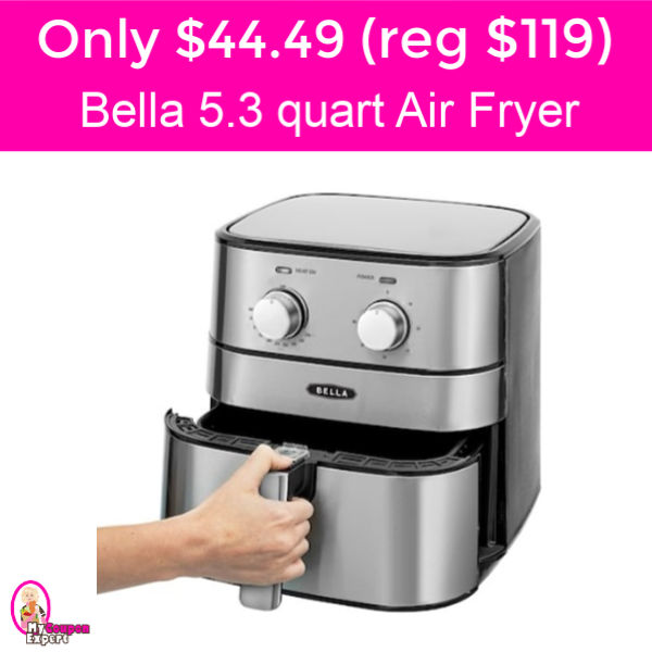 Only $44.49 (reg $119.99) Bella 5.3 Quart Air Fryer!