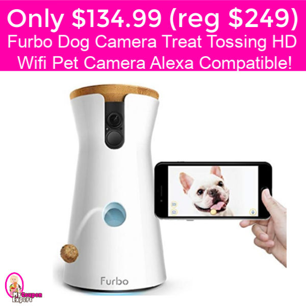 Only $134.99 (reg $249) Furbo Dog Camera Treat Tosser HD Alexa Compatible!