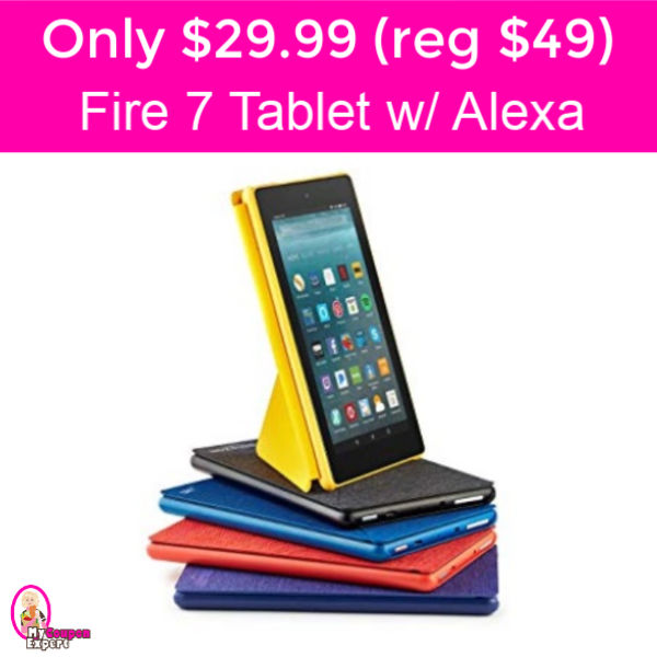 Only $29.99 (reg $49.99) Fire 7 Tablet 8GB with Alexa!